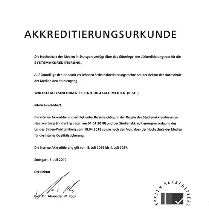Akkreditierungsurkunde